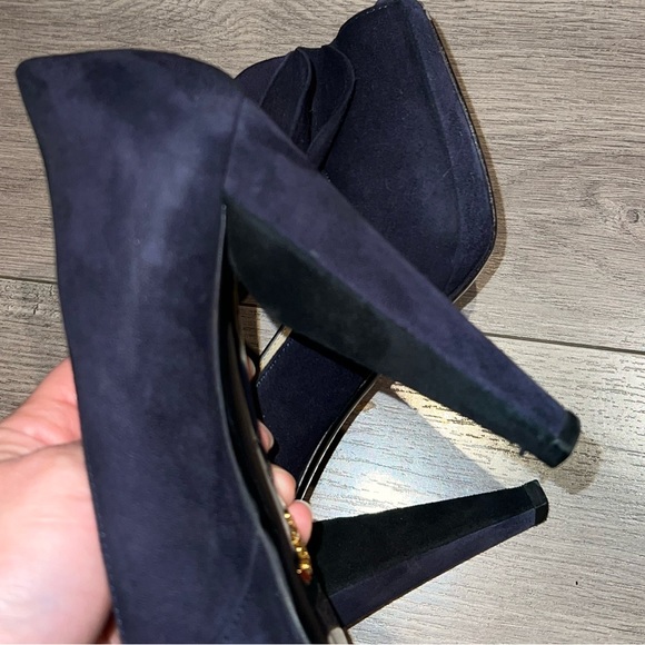 Prada Peep Toe Suede Heels - Picture 6 of 7